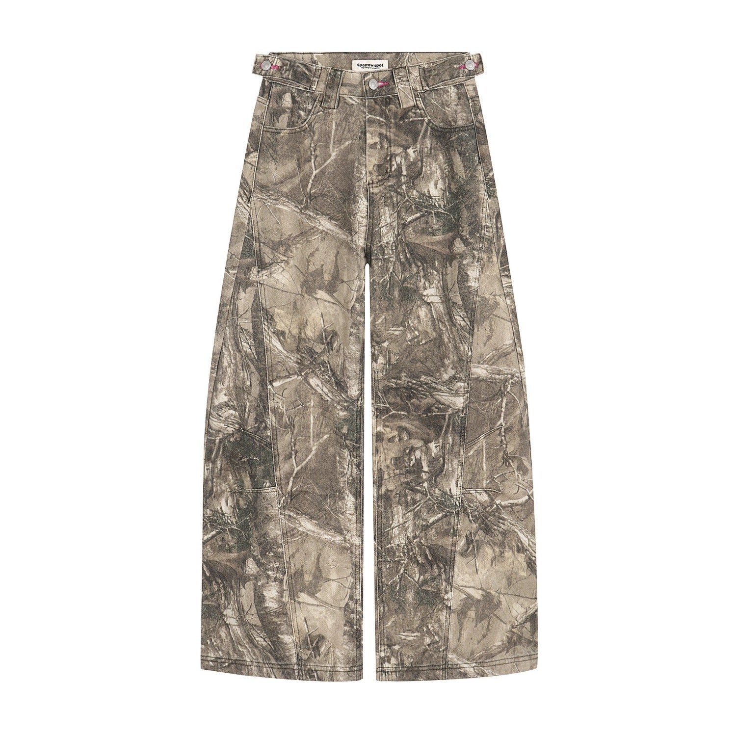 Street Letter Embroidery Branch Camouflage Jeans