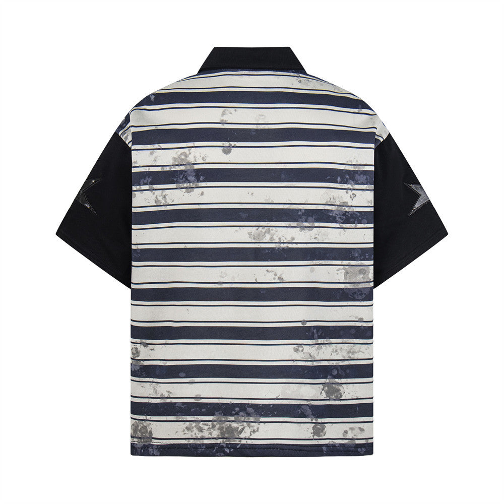 Vintage Color Block Polo Shirt