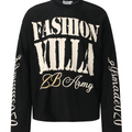 Letter Print Waffle Knit Long Sleeve T-Shirt