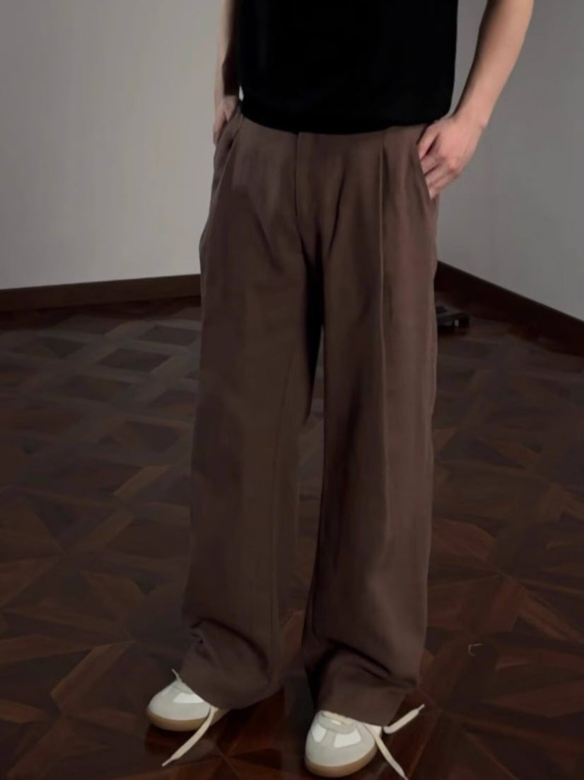 Tencel Linen Straight Wide-Leg Pants