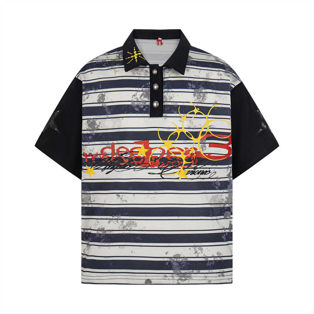 Vintage Color Block Polo Shirt