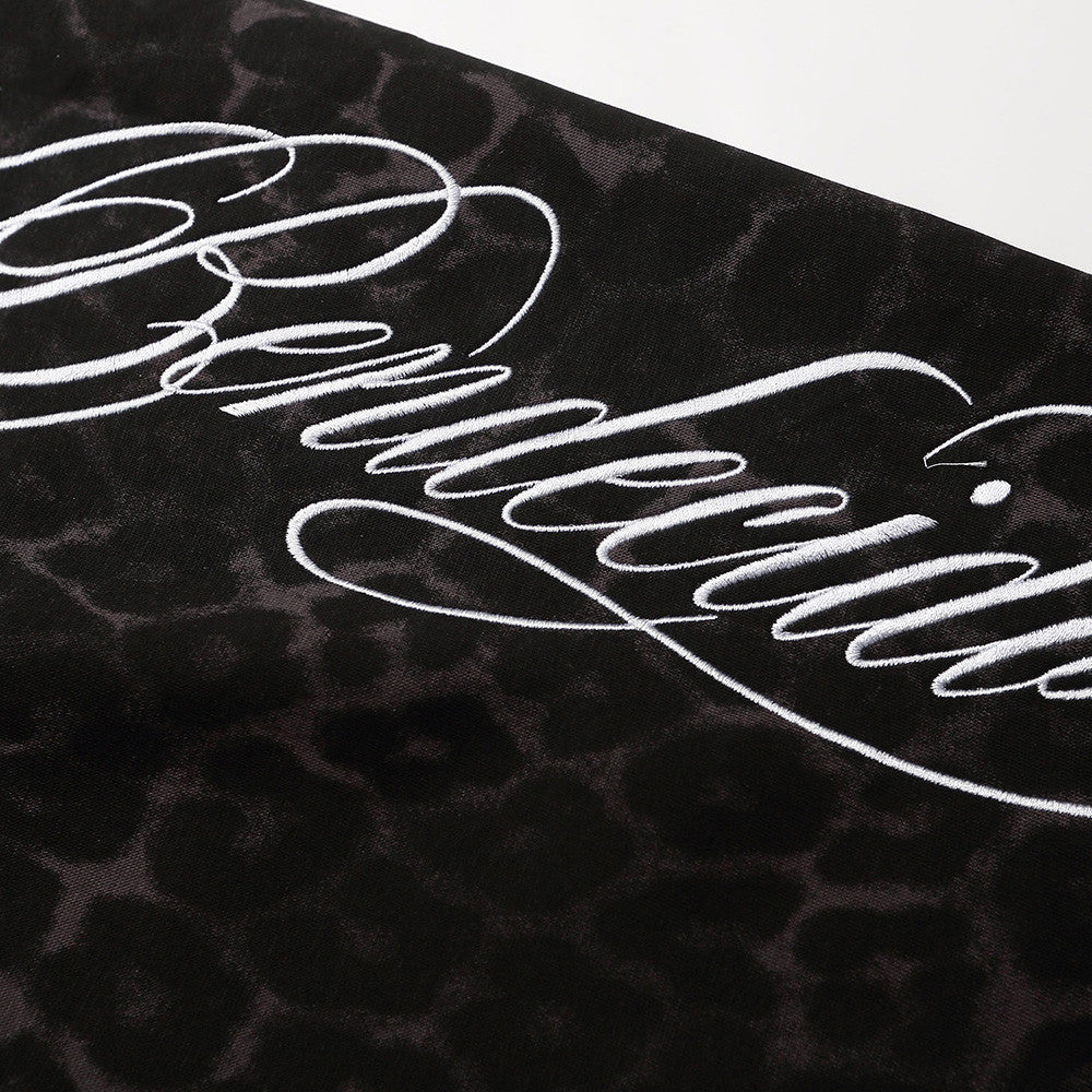 Men's Leopard Print Cotton Blend Casual Shorts