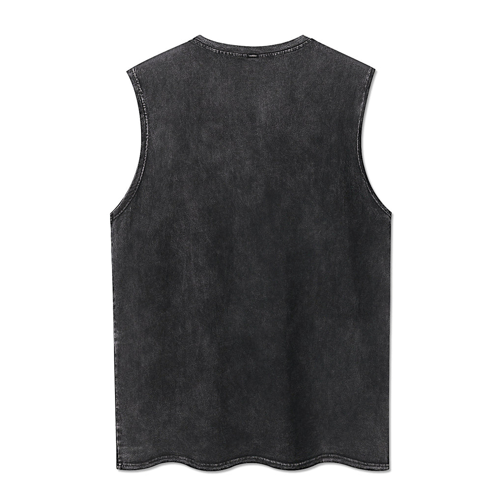 Men's Washed Cotton Sleeveless Shirt