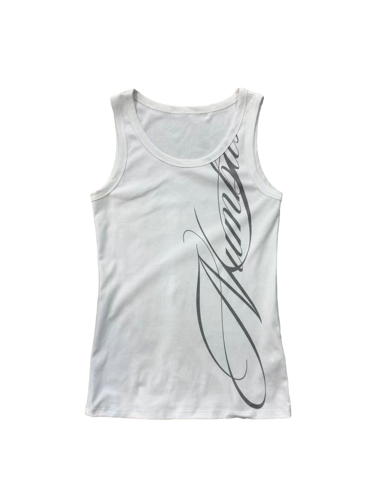 Letter Print Slim Fit Tank Top