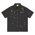 Mens Plaid Short Sleeve Cardigan Shirt
