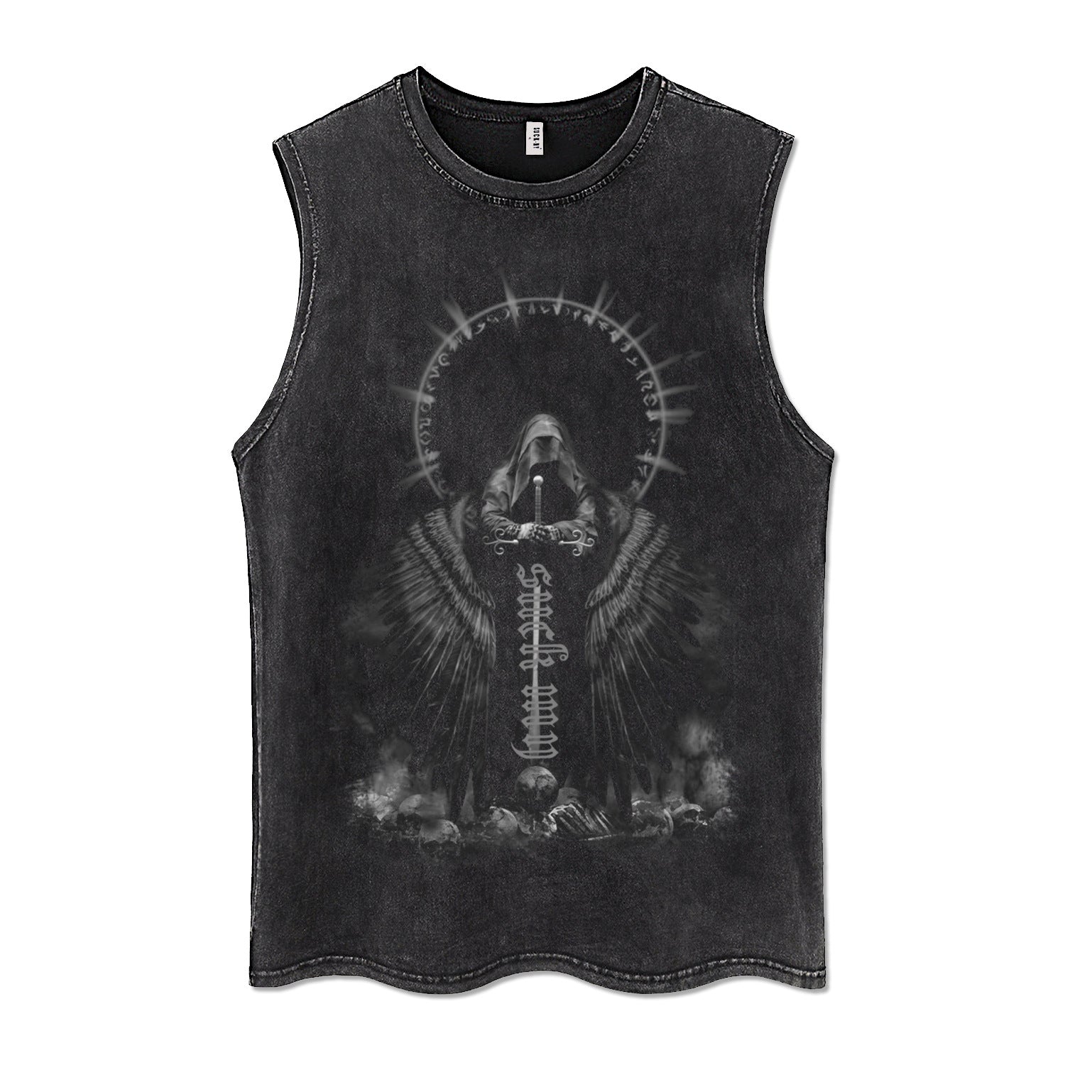 Men's Washed Cotton Sleeveless Shirt