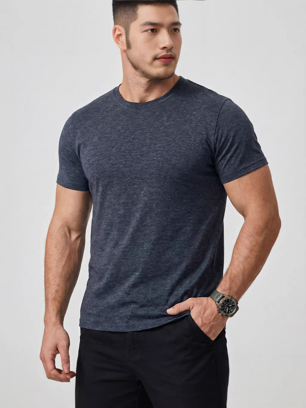 Mens Round Neck Short Sleeve T-Shirt