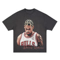 Retro Washed Print Cotton T-Shirt