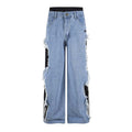 American Retro Washed Denim Jeans Loose Straight Pants