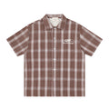 Mens Patchwork Plaid Short Sleeve