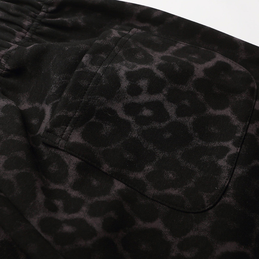 Men's Leopard Print Cotton Blend Casual Shorts