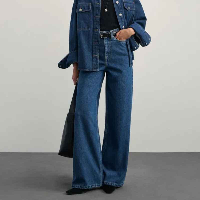 Popular Elastic Wide-Leg Jeans for Women